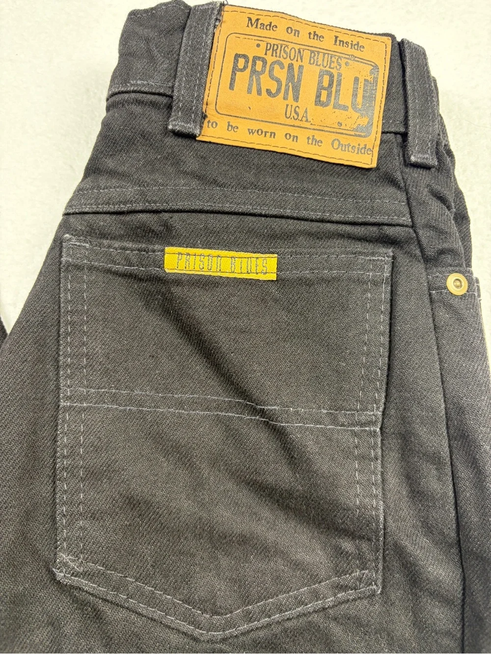 Prison Blues Women's Size‎ 7 Black Rigid Denim Work Jeans High Rise USA Made